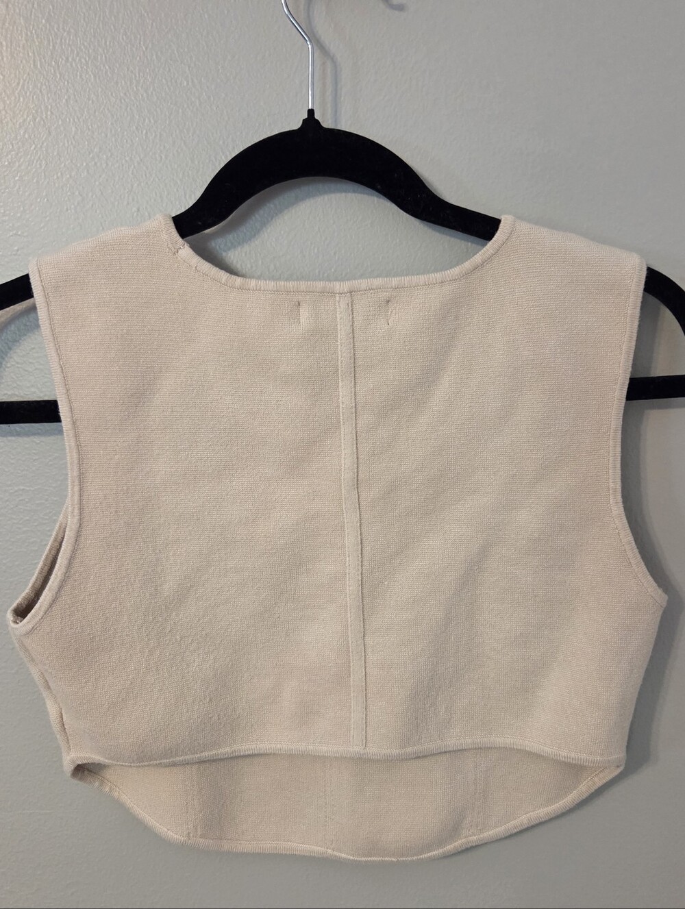 House of Harlow 1960 Women's Tan Cream Corsette Retro Boho Sculpt Crop Top Sz M - Picture 4 of 6